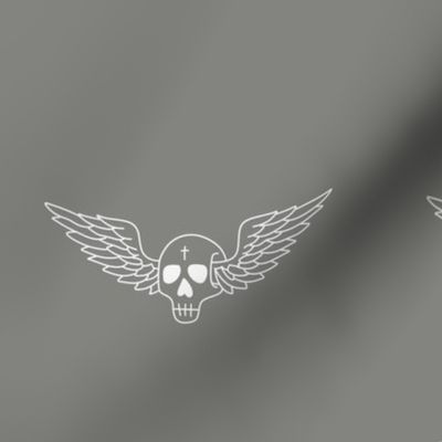 Winged Skull, primer grey