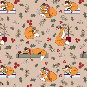 Christmas foxes