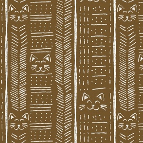 Mudcloth Cats, brown