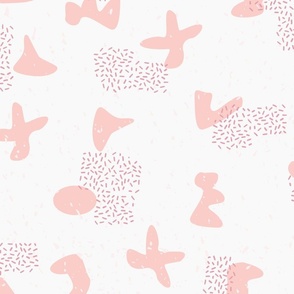 Large - Pastel pink and white textured abstract shapes for wallpaper