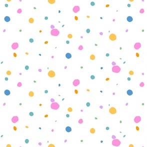 KIDULT COLOURFUL SCATTERED  PAINT BLOBS  SMALL ON WHITE