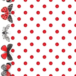 REd Butterfly Border Print