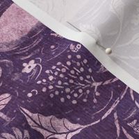 Hippo Night Swim | Purple | Textured Grasscloth
