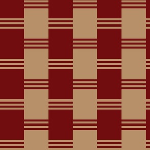 Broken Stripe 2 Dark Red and Beige