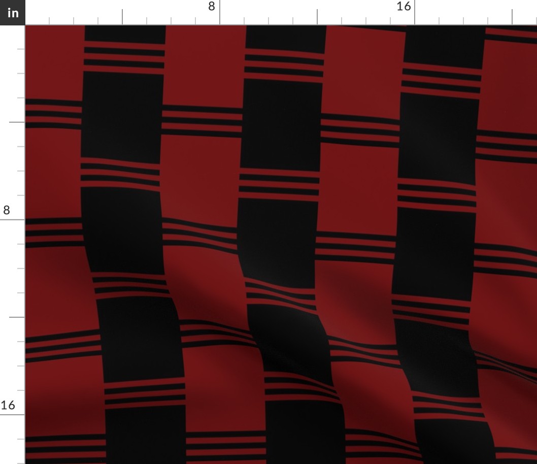 Broken Stripe 2 Dark Red and Black