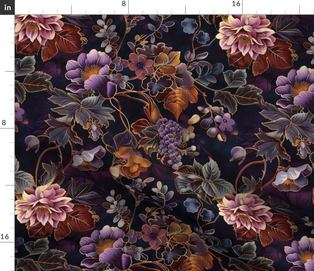 LARGE Goth Dark Academia Floral Blooms