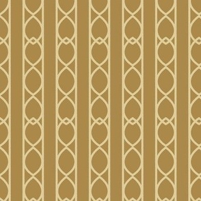 Gold Interlacing Ogee Wallpaper - Vertical Stripe
