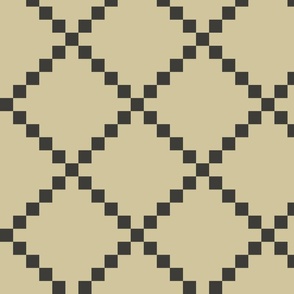 Pixel-Diamond-Metallic-Geometric-Wallpaper-Beige-Gold-Black