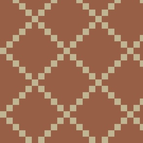 Pixel-Diamond-Metallic-Geometric-Wallpaper-Bronze-Rust