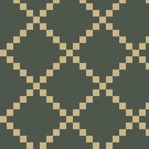 Pixel-Diamond-Metallic-Geometric-Wallpaper-Gray-Green
