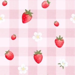 [regular] Strawberry Gingham — Dusty Pink