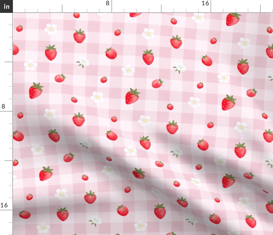 [regular] Strawberry Gingham — Dusty Pink