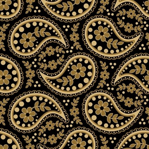 Paisley Black and Gold