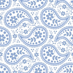 Paisley Blue and White