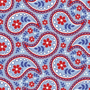 Paisley Red White Blue