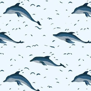 S-  Happily Swimming Dolphins - Blue
