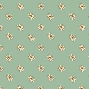 Daisy maze- soft green and cream/medium 