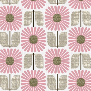 square blooms-pink-large scale-mid century modern