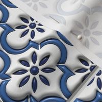 Delft Blue flower trellis 3D tiles