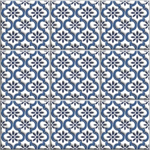 Delft Blue flower trellis 3D tiles