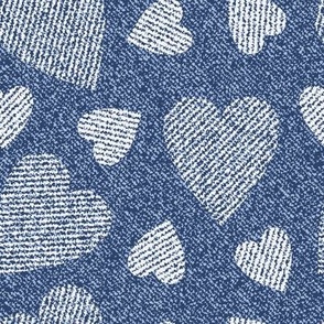 heart Blue Denim Texture