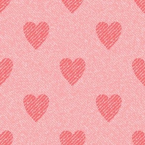 Red Heart Denim Pink Jeans Texture