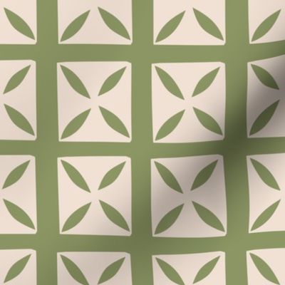 GREEN ABSTRACT FLOWER TILES