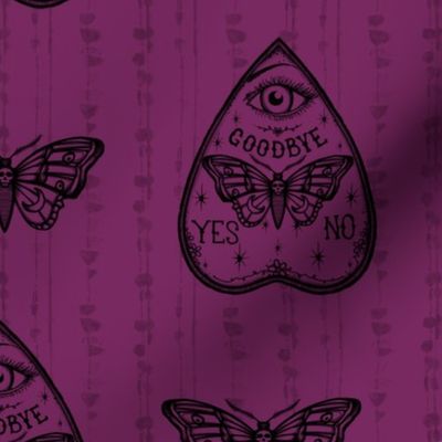  Cerise Pink and Black Death Head Moth Ouija Board and Pancetta