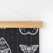 Black And White Death Head Moth Ouija Board and Pancetta