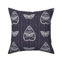 White And Slate Grey Death Head Moth Ouija Board and Pancetta