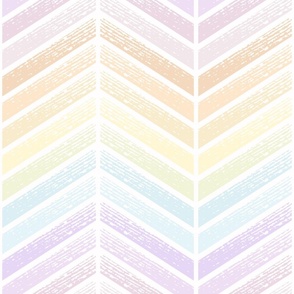 Textured Chevrons - L -  Pastel Rainbow