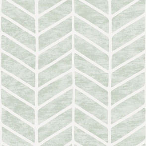 Modern Hand Drawn Chevron In Textured Seafoam Green - Jumbo Scale - 24x24