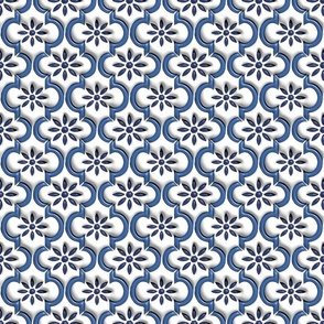 3D flower trellis Delft Blue