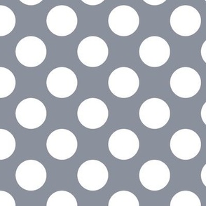Blue Grey and White Polka Dot for Neutral Decor and Fashion - Small