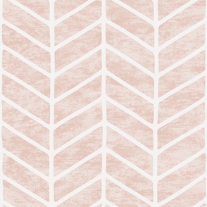 Modern Hand Drawn Chevron In Textured Dusty Rose Pink - Jumbo Scale - 24x24