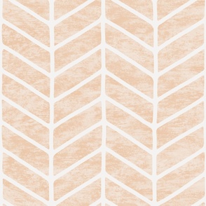 Modern Hand Drawn Chevron In Textured Burned Orange  - Jumbo Scale - 24x24