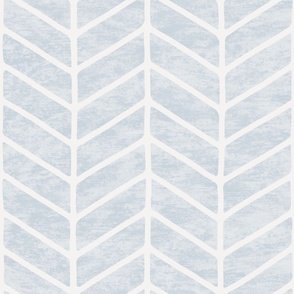 Modern Hand Drawn Chevron In Textured Robin's Egg Blue  - Jumbo Scale - 24x24