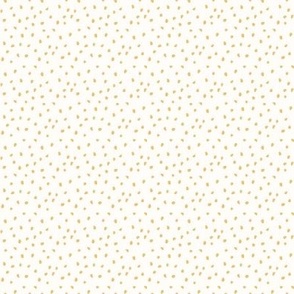Mustard Yellow Abstract Hand Drawn Polka Dots on a Light Beige Background Small Scale