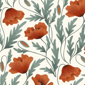 Midnight Blossoms: Red Poppies XL