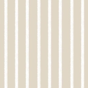 Coastal Boho Cottage Stripes in Warm vanilla beige