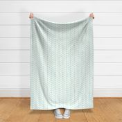 Modern Hand Drawn Chevron Lines - Lightly Textured Aqua Green Blue Lines On Creamy White - Large - 12x12