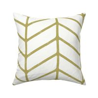 Modern Hand Drawn Chevron Lines - Lightly Textured Moss Green Lines On Creamy White - Jumbo - 24x24