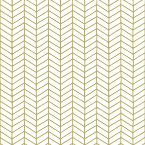 Modern Hand Drawn Chevron Lines - Lightly Textured Moss Green Lines On Creamy White - Medium - 6x6