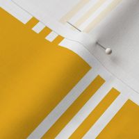 Broken Stripe 2 in White and Dark Yellow