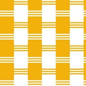 Broken Stripe 2 in White and Dark Yellow