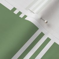 Broken Stripe 2 in White and Sage Green