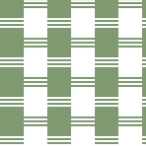 Broken Stripe 2 in White and Sage Green