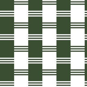 Broken Stripe 2 in White and Dark Green