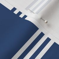 Broken Stripe 2 in White and Dark Blue