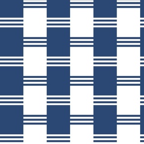 Broken Stripe 2 in White and Dark Blue